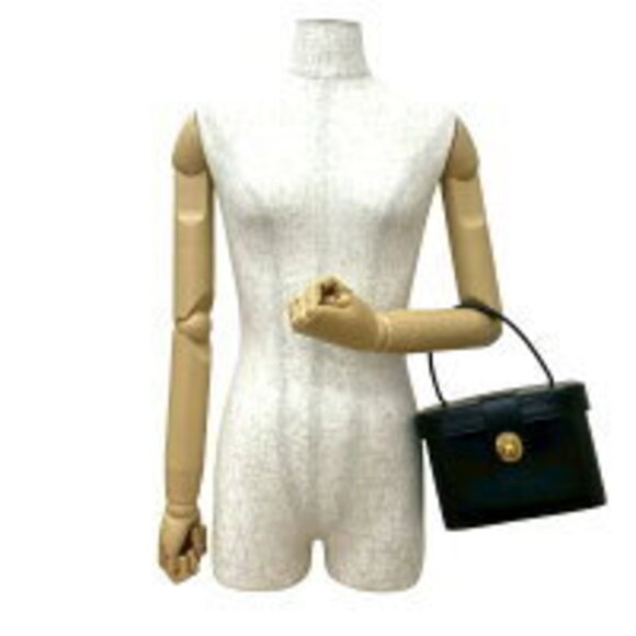 Celine star ball leather vanity bag handbag tote black 137 7 - Picture 2 of 8